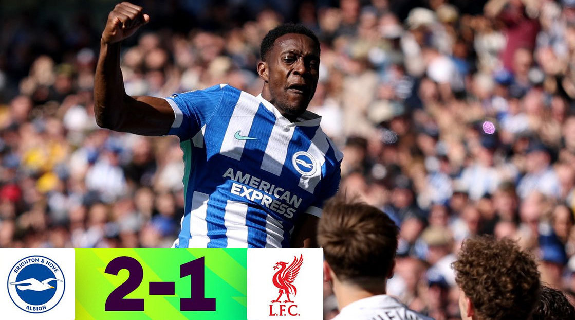 英超焦点战布莱顿爆冷2-1利物浦 维尔贝克梅开二